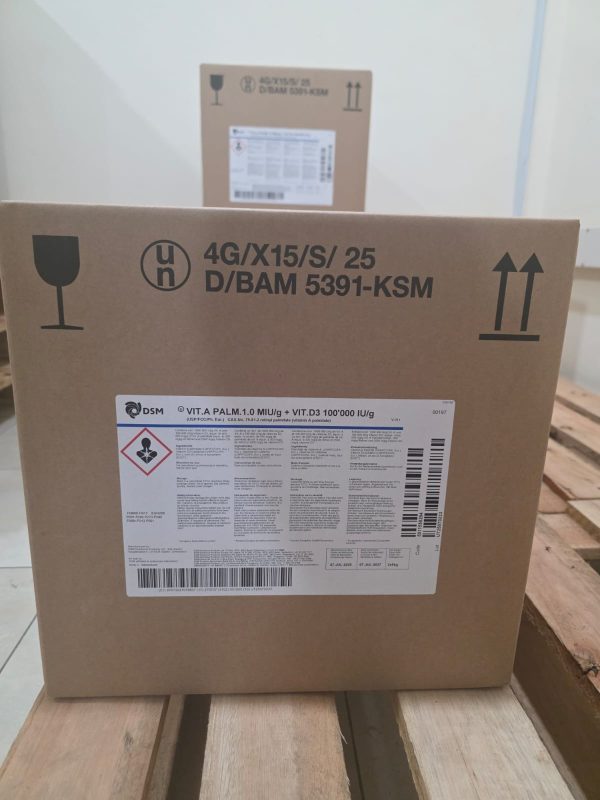Vitamin A palmitate nutritional ingredient powder used in food fortification, cosmetics, and supplements supplied by System Star Industrial in East Africa