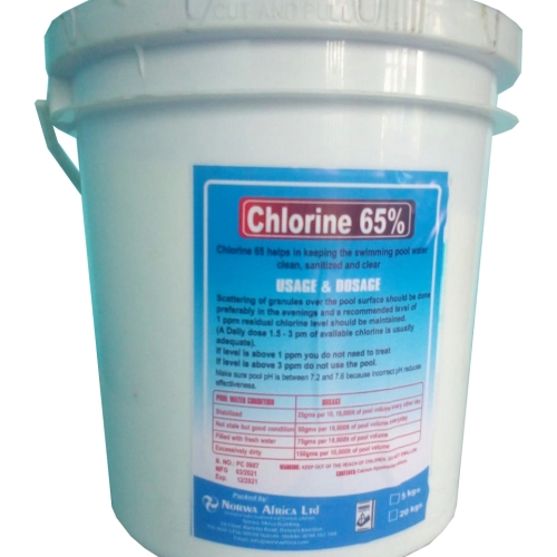 Chlorines 65% Chlorines 65% percent strong disinfectant chemical used for water treatment, swimming pools, and industrial sanitation supplied by System Star Industrial in East Africa