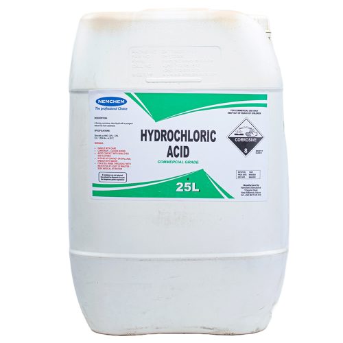 Hydrocloric-Acid Hydrochloric acid liquid for industrial cleaning, metal treatment, and water system descaling supplied by System Star Industrial in East Africa
