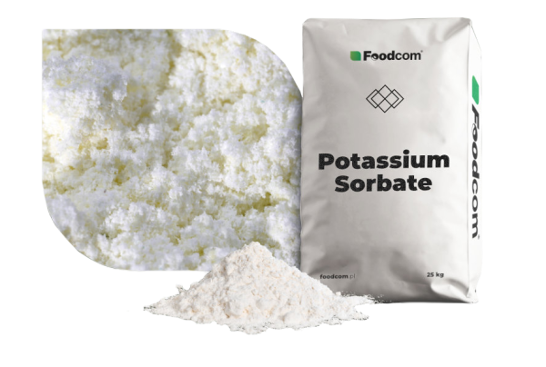 Potassium sorbate white granular preservative used in food processing, beverages, cosmetics, and pharmaceutical formulations supplied by System Star Industrial in East Africa
