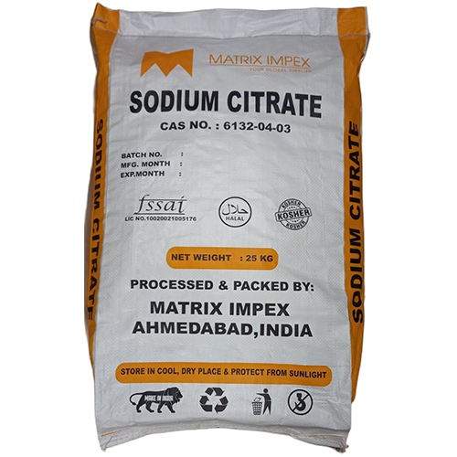 Sodium citrate white crystalline powder for food processing, pharmaceuticals, detergents, and industrial applications supplied by System Star Industrial in East Africa