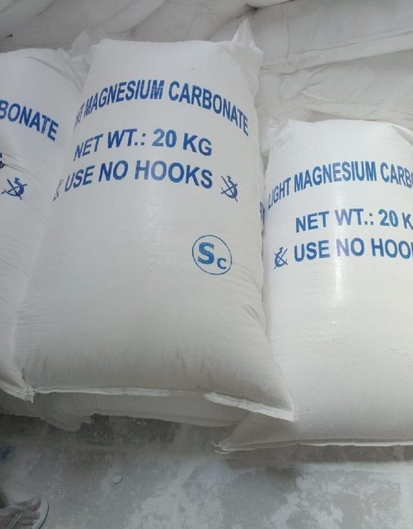 Magnesium carbonate white fine powder used in pharmaceuticals, food processing, cosmetics, rubber manufacturing, and industrial applications supplied by System Star Industrial in East Africa