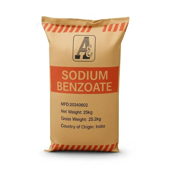 Sodium Benzoates Sodium benzoate white crystalline preservative used in food processing, beverages, cosmetics, and pharmaceutical formulations supplied by System Star Industrial in East Africa